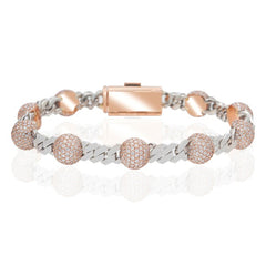 Diamond Cuban Ball Bracelet