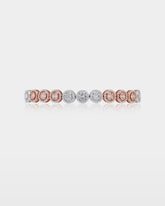 Two-Tone Circle Cluster Diamond Link Bracelet