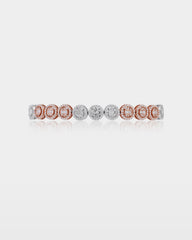 Two-Tone Circle Cluster Diamond Link Bracelet