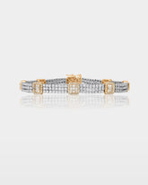 Two-Tone Diamond Halo Link Bracelet