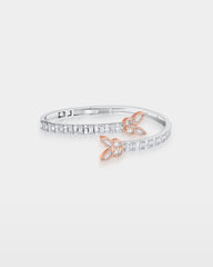 Two-Tone Double Butterly Diamond Bangle