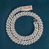 CUSTOM CLASP 2-Row 10MM Moissanite Cuban Link Chain 14K Gold