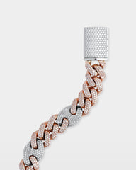 Two-Tone Iced Mariner Cuban Link Bracelet