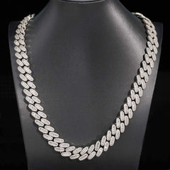 16MM Moissanite Baguette Miami Cuban Link Chain 14K Gold
