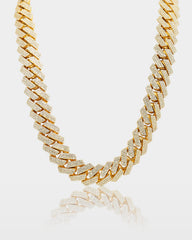 Three Row Diamond Cuban Link Chain