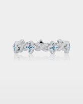 Aquamarine Clover & Infinity Diamond Link Bracelet