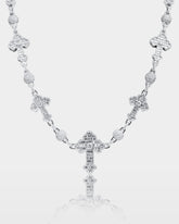 Cross & Ball Diamond Link Chain