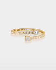 Cushion Halo Wrap Diamond Bangle