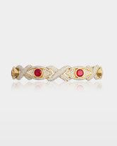 Red Ruby Eye & Infinity Diamond Bracelet