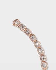 Round & Baguette Diamond Link Bracelet