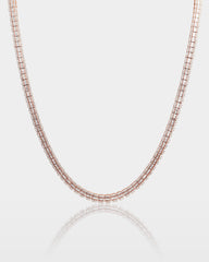Triple Row Diamond Tennis Necklace