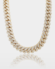 Three Row Diamond Cuban Link Chain