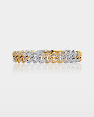 Two-Tone Diamond Cuban Link Bracelet