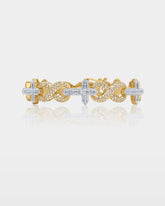Two-Tone Cross & Infinity Diamond Bracelet