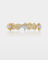 Two-Tone Cross & Infinity Diamond Bracelet