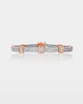 Two-Tone Diamond Halo Link Bracelet