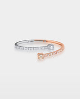 Two-Tone Double Square Diamond Bangle