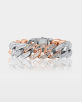 Two-Tone Chunky Diamond Cuban Link Bracelet