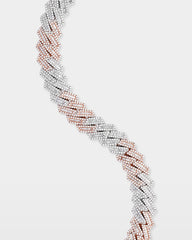 Two-Tone Miami Cuban Link Diamond Bracelet Small