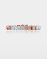 Two-Tone Square-Shaped Diamond Link Bracelet