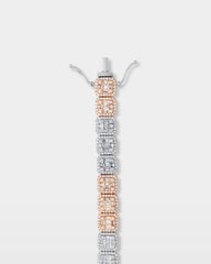 Two-Tone Square-Shaped Diamond Link Bracelet