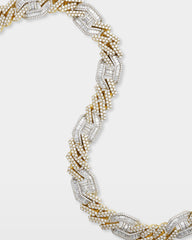 Two Tone Cuban Gucci Link Diamond Necklace