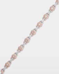 Two Tone Oval Link Diamond Chain
