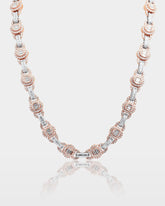 Two Tone Oval Link Diamond Chain