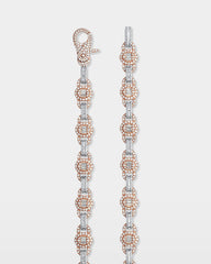 Two Tone Oval Link Diamond Chain