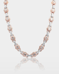 Two Tone Oval Link Diamond Chain