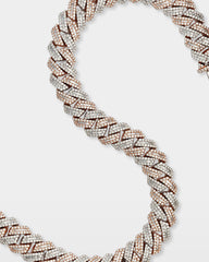 Two Tone Trapezoid Diamond Cuban Link Chain