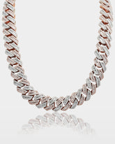Two Tone Trapezoid Diamond Cuban Link Chain