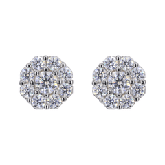 Iced Out Flower Earrings VVS Moissanite Daimond Earrings