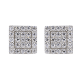 Square In-Step Iced VVS Moissanite Daimond Earrings