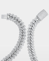 Halo Baguette Diamond Cuban Link Chain