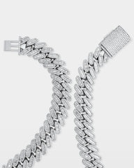 Halo Baguette Diamond Cuban Link Chain