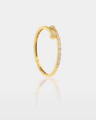 Double Heart Diamond Bangle