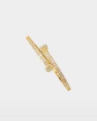 Double Heart Diamond Bangle