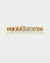 Gold Square Diamond Link Bracelet
