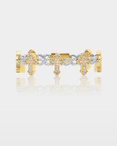 Two-Tone Infinity & Cross Diamond Bracelet