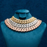 22MM Moissanite 6-Row Miami Cuban Link Chain 14K Gold