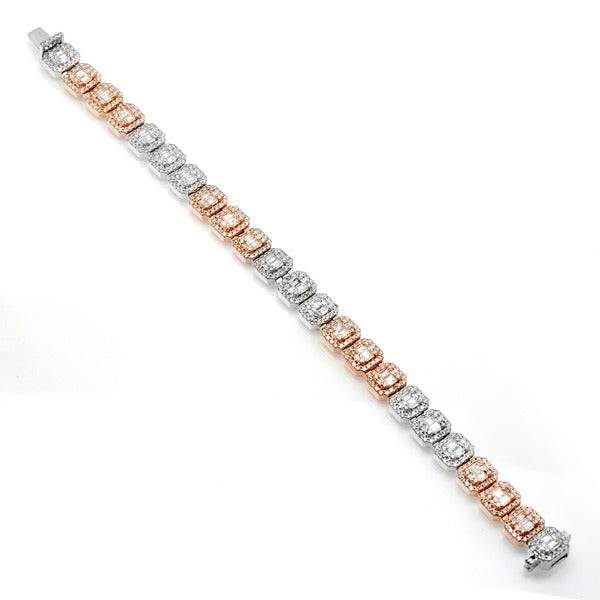 Two Tone Baguette Bracelet