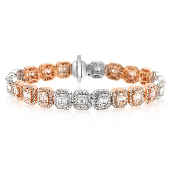 Two Tone Baguette Bracelet