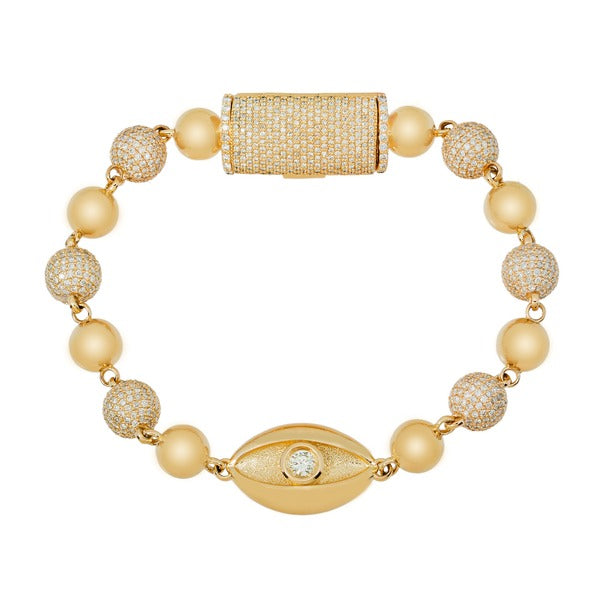 Evil Eye Diamond Ball Bracelet