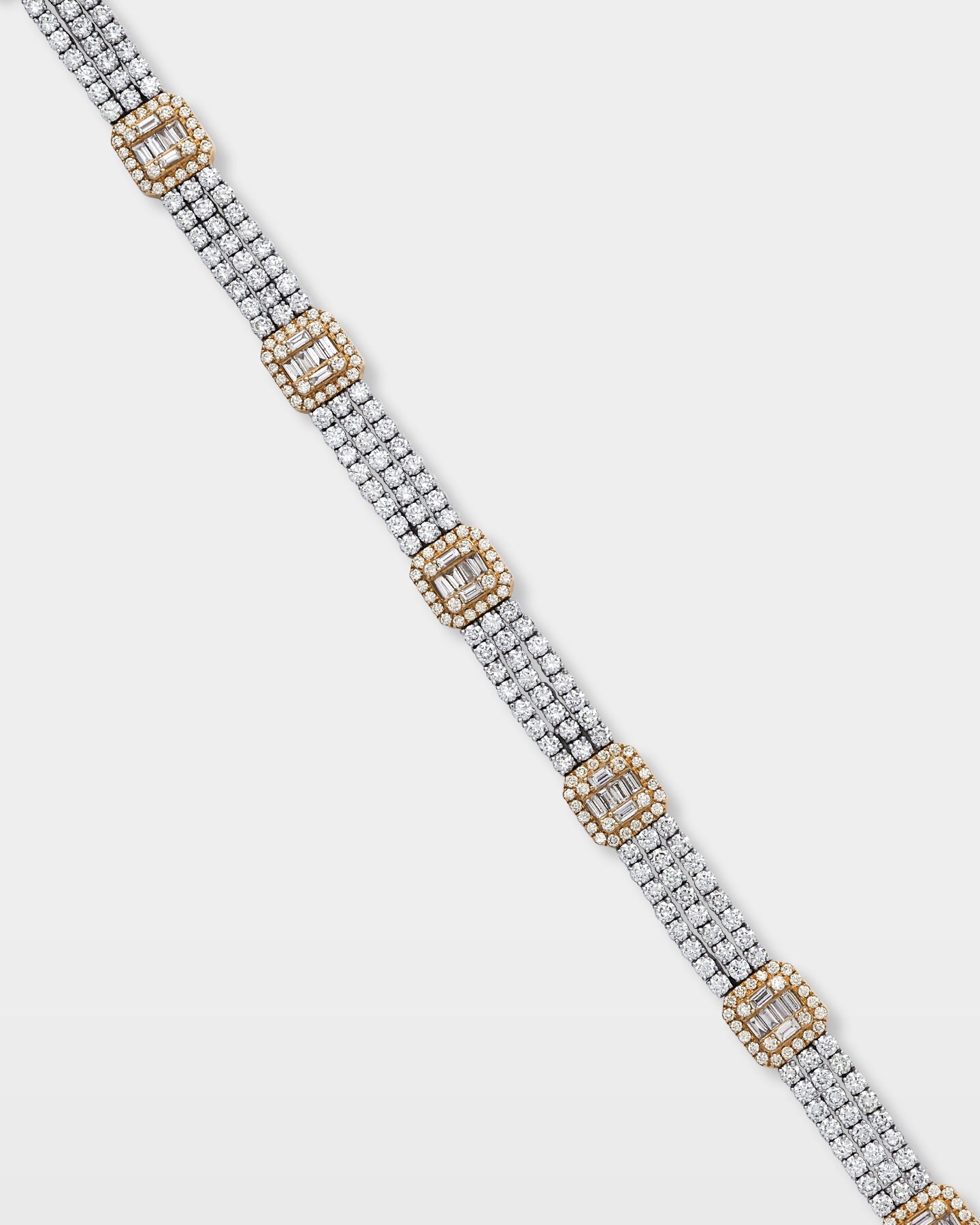 Two-Tone Diamond Halo Link Bracelet