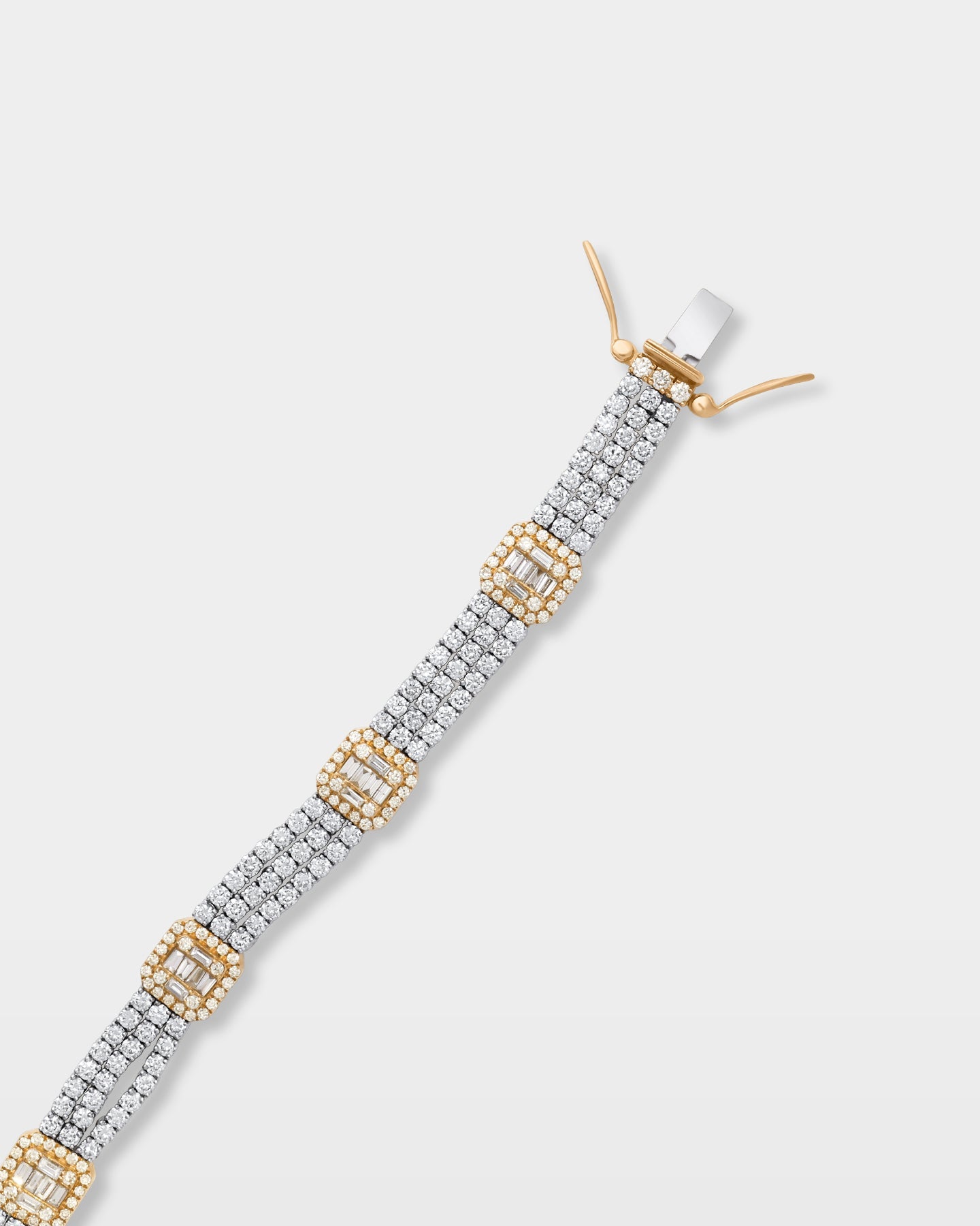 Two-Tone Diamond Halo Link Bracelet