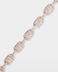 Gold Pavé Diamond Mariner Link Bracelet