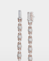 Two Tone Clover & Ball Diamond Link Chain