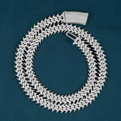 10MM Spiked Moissanite Cuban Link Chain 14K Gold