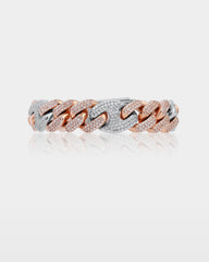 Two-Tone Iced Mariner Cuban Link Bracelet